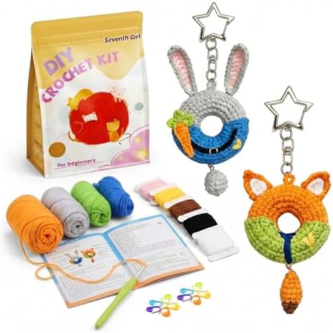 Crochet Kit for Beginners, Crochet Starter Kits for Bunny & Fox by Unknown