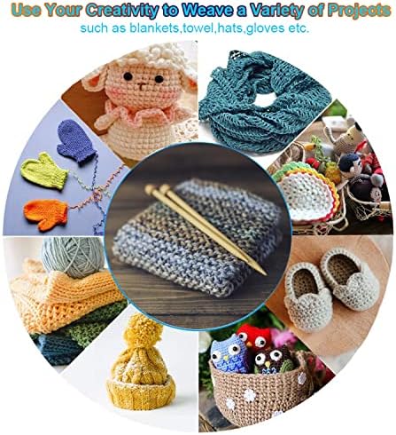 Mdoker 95pcs Knitting Needles Kit&Crochet Hooks Set 36 Straight Bamboo Knitting Needle 12 Small Size Lace Crochet Hook 5 Ergonomic Crochet Needles Knitting Set with Knitting Supplies&Accessories - Image 7
