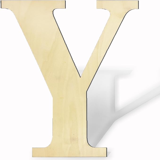 17 Inch Unfinished Wooden Letters, Blank Wood Letters Sign for Home Wall Decor, Large Unpainted Wood Letter for Crafts,Birthday,Wedding Party Decoration,Large Wooden Alphabet Letter Y