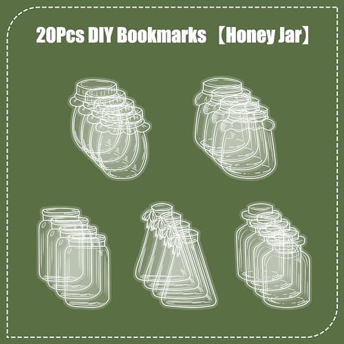 Large Size Transparent Dried Flower Bookmarks, 20 PCS Handmade DIY Flower Page Clips,World in Bottle-Making Stunning Herbarium(Honey Jar) - Image 3