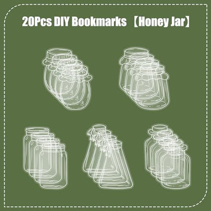 Large Size Transparent Dried Flower Bookmarks, 20 PCS Handmade DIY Flower Page Clips,World in Bottle-Making Stunning Herbarium(Honey Jar) - Image 3
