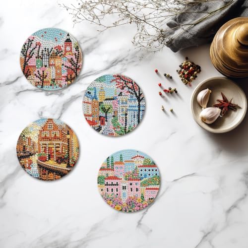 Landscape Diamond Art Coasters Kit for Adults, Diamond Painting Coasters - Image 5