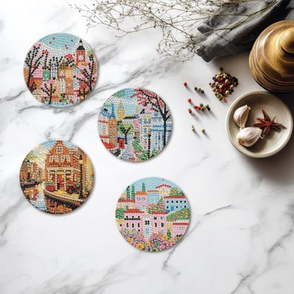 Landscape Diamond Art Coasters Kit for Adults, Diamond Painting Coasters - Image 5