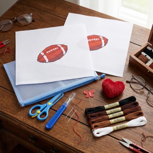 Ansberta 13Pcs Football 18 Mesh Needlepoint Canvas Kit for Beginners Adults - Image 6
