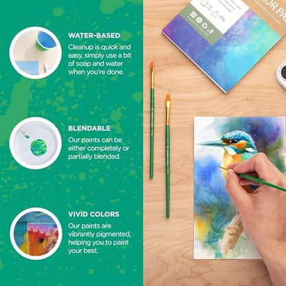 Norberg & Linden Watercolor Paint Set - 36 Premium Paints - 12 Page Pad - 6 Brushes - Painting Supplies with Palette, Watercolors, Art Pad Paper and Artist Brushes - Image 3