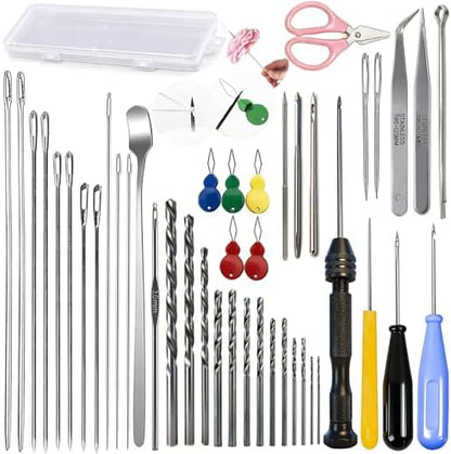 45PCS Candle Making Kit for Candle Drilling&Mold Punching,7.9" Extra Long Big Eye Needle Hand Twist Drill Bits Multi Sizes with Plastic Box,Candle Mold Punch Set with Hook Eye for Inserting Mold Wicks by Nimozekd
