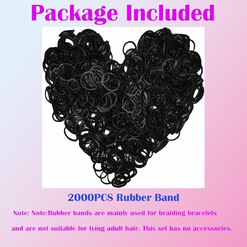 2000 Rubber Band Mini, Black Loom Bands. - Image 5