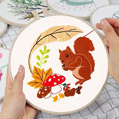 Louise Maelys 3 Set Animal Embroidery Kit for Beginners Cute DIY Gift - Image 5