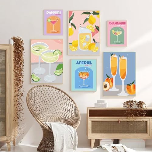 CasaWeave 6 Pack Paint by Numbers Kit for Adults Beginners,DIY Acrylic Paint by Number Kits On Canvas Without Frame,Cocktail Adult Paint by Number for Home Wall Decor 7.8x11.8inch - Image 4