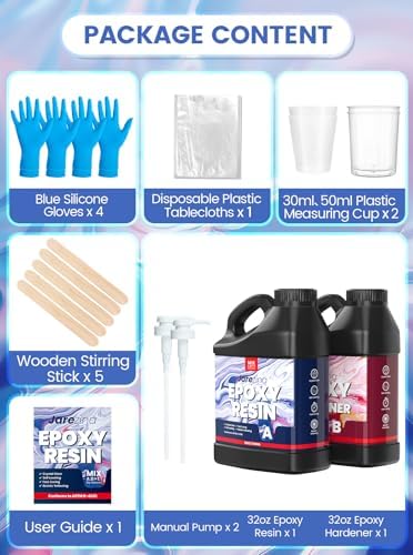 Jarezina 64OZ Epoxy Resin Kit, 1:1 Easy Mix Casting Resin for Crafts - Image 3