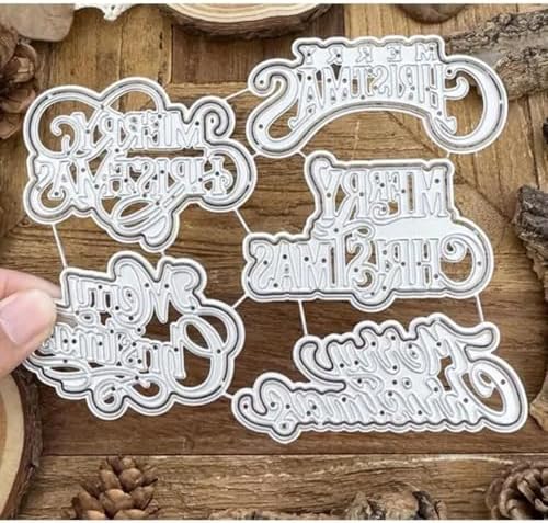 Scrapbooking Die-Cuts, Christmas Metal Cutting Dies for Card Making, Paper Craft Punch Template, Background Embossing Stencils, DIY Album Décor (Merry Christmas Set-14.3x11.4cm) - Image 5