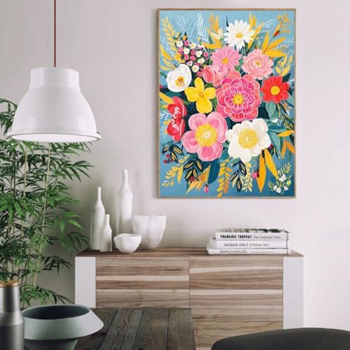 YarnMate Paint by Numbers Kit for Adults - Flowers in Vase Paint by Number on Canvas Without Frame, DIY Acrylic Painting for Gift Home Wall Decor (16x20 Inch) - Image 3