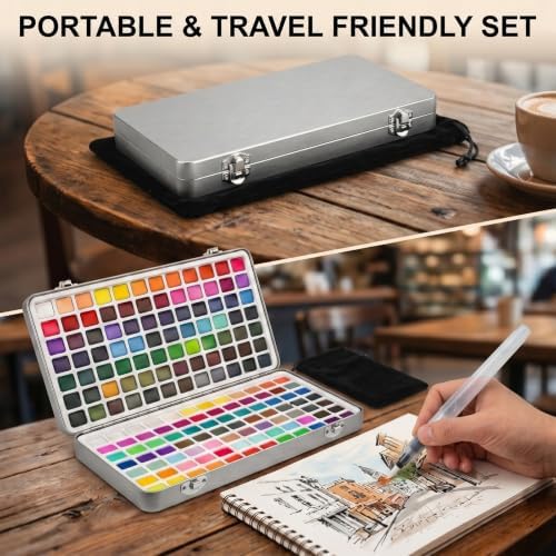 Smallbudi All in One Watercolor Paint Set 168 Colors with Portable Box - Image 3