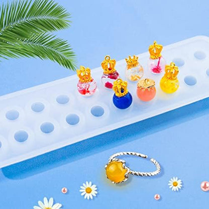 Sphere Resin Mold,20 Beads Silicone Molds, Crystal Ball Epoxy Casting Mould, Jewelry Making Mold for DIY Pendant Necklace Earring Bracelet Ring - Image 7