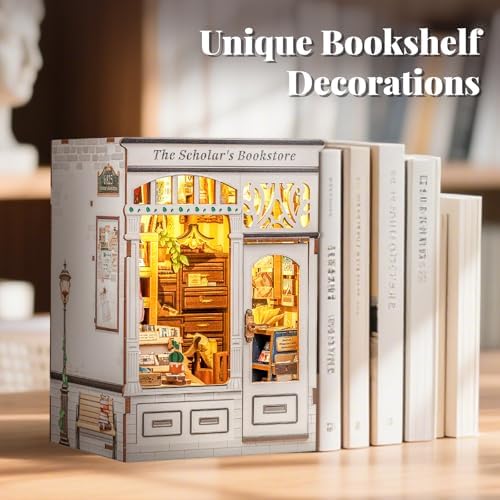Fsolis Book Nook Kit DIY Miniature House with Cat - Image 4