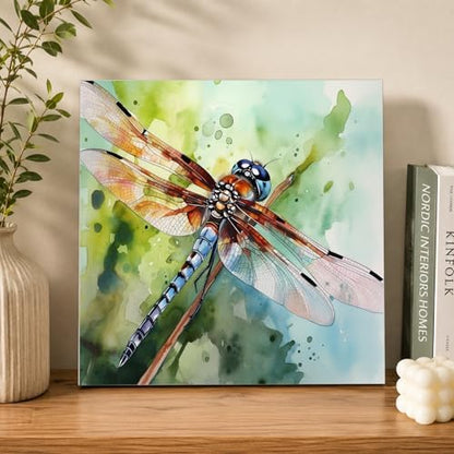 AUKELHJ Framed Paint by Numbers Kit for Adults, Dragonfly, 10x10 inch - Image 2