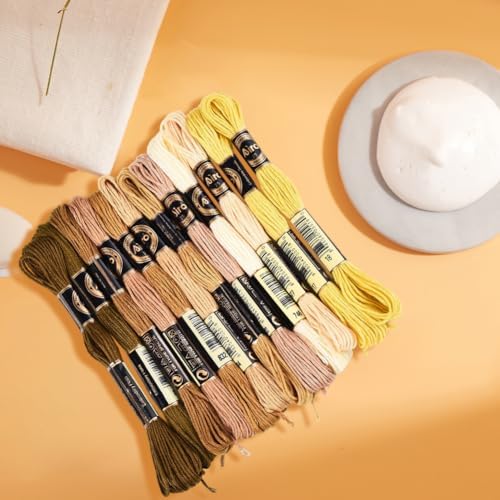 12 Skeins 6 Strands Brown Embroidery Floss Thread for Bracelets - Image 3