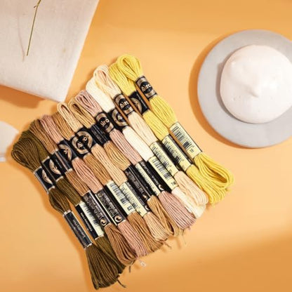 12 Skeins 6 Strands Brown Embroidery Floss Thread for Bracelets - Image 3