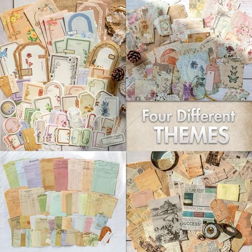 Scrapbook Paper, 400 sheets of journaling supplies for Vintage Crafts Planner Bullet Junk Journal Supplies Mixed Media Collage Card Album Embellishments - Image 2