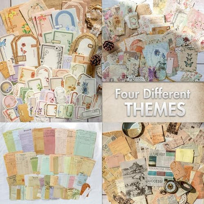 Scrapbook Paper, 400 sheets of journaling supplies for Vintage Crafts Planner Bullet Junk Journal Supplies Mixed Media Collage Card Album Embellishments - Image 2