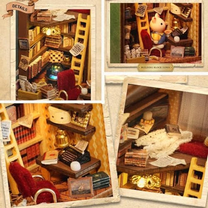 DIY Miniature Dollhouse Kit, Creative Wooden Doll House Craft Model with LED and Furniture for Christmas Birthday Gift (QH005) - Image 5
