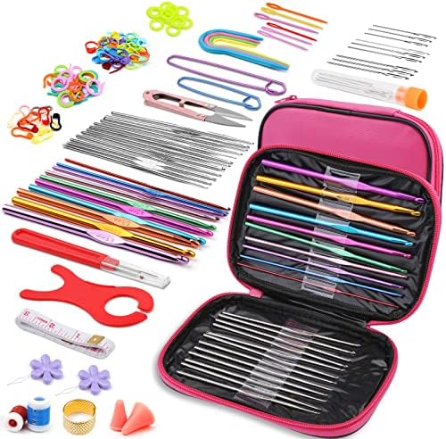 IMZAY 110 Pcs Crochet Hooks Set 0.6–6.5mm Crochet Needles for Yarn by Imzay