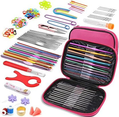 IMZAY 110 Pcs Crochet Hooks Set 0.6–6.5mm Crochet Needles for Yarn by Imzay