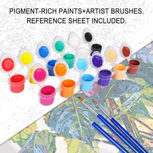 YOLENIX Flowers Paint by Numbers Kit for Adults Beginner (Without Frame) - Image 6
