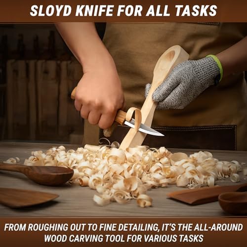 BeaverCraft Wood Carving Knives Kit Spoon Carving Tools S14 - Spoon Hook Knife Wood Carving Chisels Set Bowl Gouge - Whittling Knives Whittling Kit for Beginners - Hobby Knife Set - Image 6