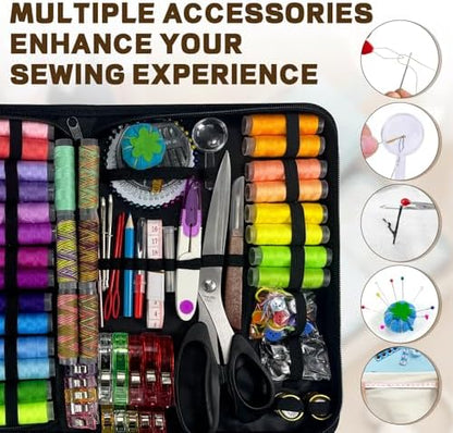 305Pcs Sewing Kit for Adults, 56Color Thread Spools, Portable Needle and Thread Kit for Sewing, with Scissors and Accessories for Adults, Beginner, Home, Travel, Emergency Sewing Kits - Image 6