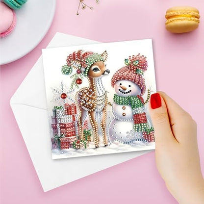 6 Pcs Diamond Painting Birthday Greeting Cards Kits for adults, 5D Handmade Diamond Art Birthday Card with Envelopes, DIY Greeting Cards Making Kits for friends Women Mom Grandma (Deer) - Image 6