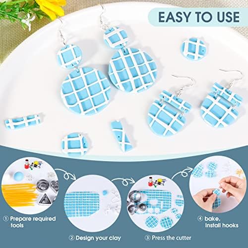 Clay Earring Making kit,32 Cutters,24 Clay,30 Hooks&Rings,Gift Box for Teen - Image 6