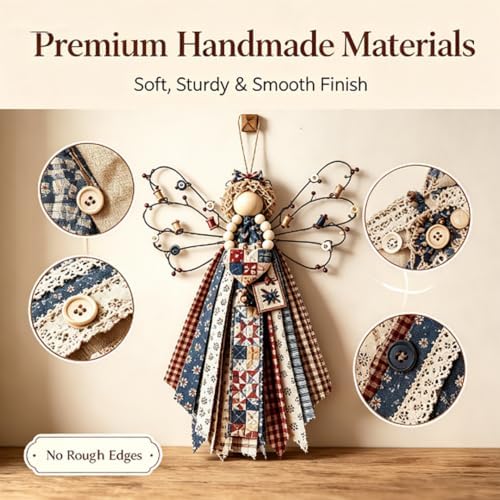 Angel Fabric Hanging DIY Kit, Macrame Angel Wall Hanging Craft Set (#03) - Image 4