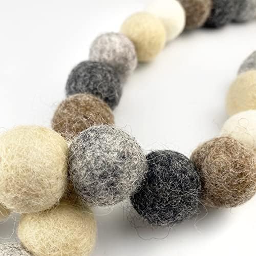 Garland Weathered Naturals Wool Felt Balls (50) Pom Poms in Neutral Earth Tones Including Grays and Browns for Decor .8 - 1 Inch Size | Hand Felted in Nepal from 100% NZ Wool | Bag Included - Image 6