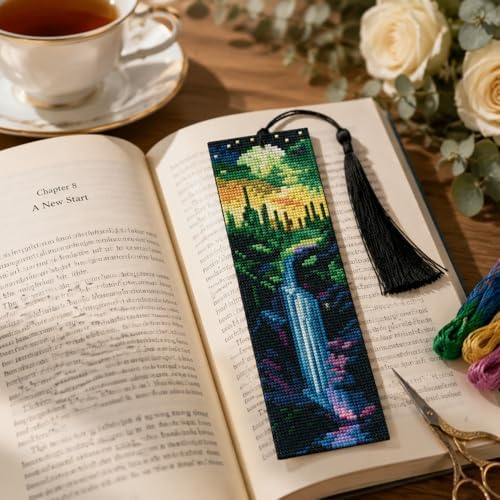 4 Pcs Cross Stitch Bookmark Kit for Adult Beginners Cross Stitch Kits - Image 3