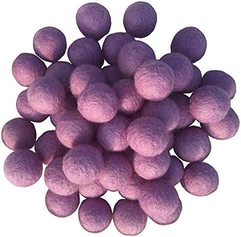 Elaine Room 2cm 20mm Wool Felt Balls Beads 100% Natural Wool Felting Woolen Felted Fabric for Home Decor Dream Catcher DIY Garland Crafts Handcrafts Project DIY (Light Purple 50pcs) by Elaine+Room
