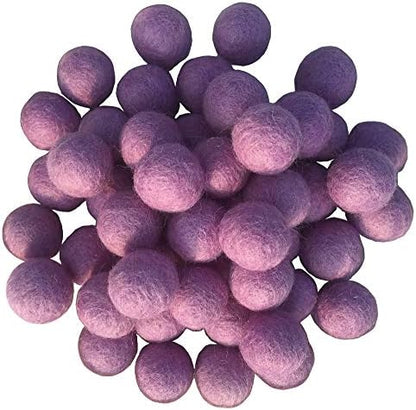 Elaine Room 2cm 20mm Wool Felt Balls Beads 100% Natural Wool Felting Woolen Felted Fabric for Home Decor Dream Catcher DIY Garland Crafts Handcrafts Project DIY (Light Purple 50pcs) by Elaine+Room