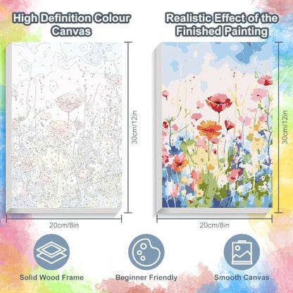 Kalonyth Flowers Framed Paint by Numbers Kit for Adults Beginner 8x12 inch - Image 3