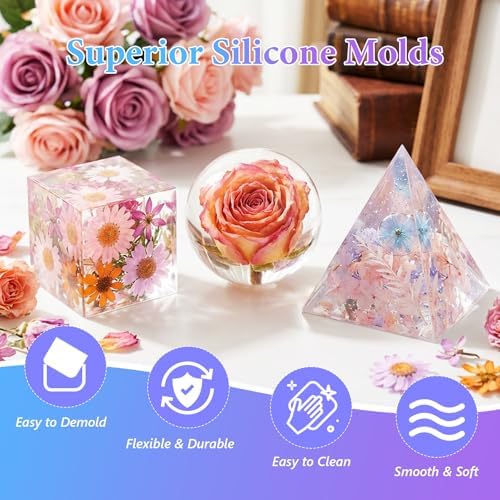 KISREL Resin Molds Kit 12PCS, Epoxy Resin Silicone Molds, Resin Mold - Image 3