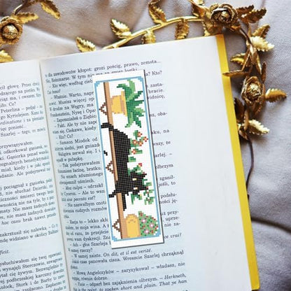 FREEBLOSS 6 Set Cross Stitch Bookmark Kits Cat and Potted Plants Stamped Cross Stitch Kit for Beginners, Printed Embroidery Bookmarks Kit with Instructions for Adults, 8''x2.4'' - Image 5