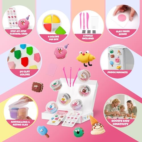 Air Dry Clay Kit for Kids - 6 Boxes Fridge Magnets Craft Set - Image 3