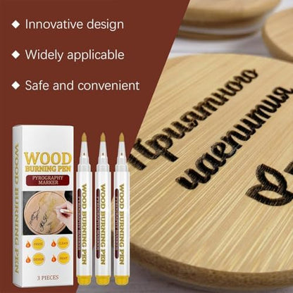 3PCS Wood Burning Marker Pen Kit, Pyrography Art Tool with PET Tips – Pen DIY Burning Kit for Beginners, Home, Studio, School Wood Craft Projects ﻿ - Image 7