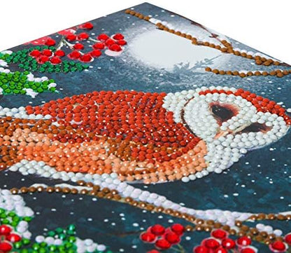 Crystal Art Diamond Painting Card Kit - Barn Owl- Create Your Own 7"x7" Card Kit - for Ages 8 and up - Image 3