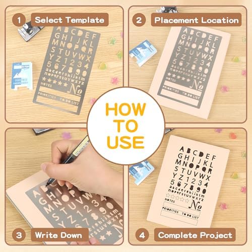 3PCS Planner Stencils, Metal Journal Stencil for Wood Burning - Image 5