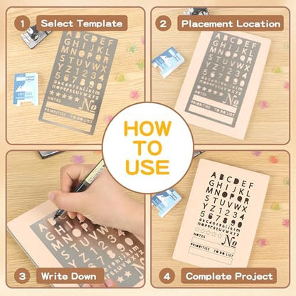 3PCS Planner Stencils, Metal Journal Stencil for Wood Burning - Image 5