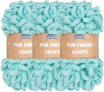 JubileeYarn Fun Finger Loops Yarn - Blue - 3 Skeins by BambooMN