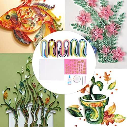 COMTERVI Paper Quilling Kits Creative Colorful DIY Crafts for Beginners Adults Kids Art Supplies - Image 4