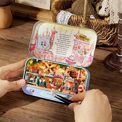 Spilay Dollhouse Miniature with Furniture,DIY Dollhouse Kit Mini Iron Box Theater,1:24 Scale Creative Room Best Birthday Gift for Adult Lover Girl Friend Birthday Gift (Q09) - Image 2
