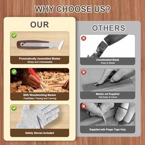 Wood Carving Tools Whittling Kit For Woodworking Hobby Wooden Carving Knife Sets For Beginners with Leather Storage Bag DIY Art Craft Gift - Image 4