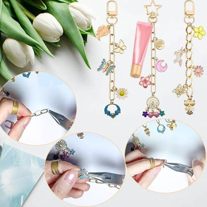 Lyukii 344Pcs Charms Lip Gloss Keychain Making Kit - Image 3